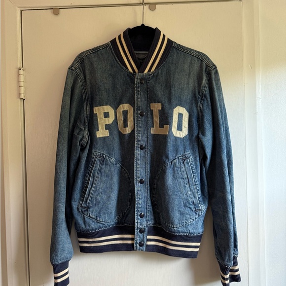 Polo by Ralph Lauren Varsity Jacket - Blue and Cream - Picture 1 of 5